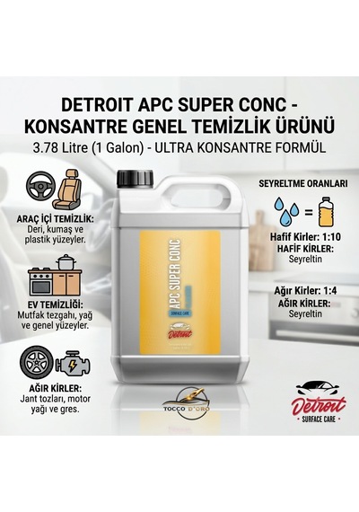 Detroit Apc Super Conc Konsantre Genel Temizlik Ürünü 3.78 L