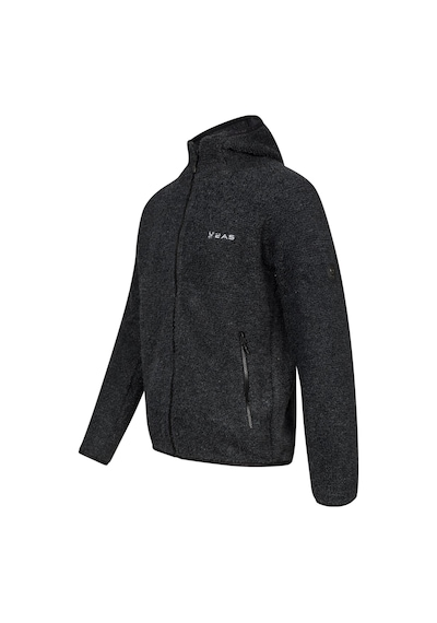 2as Edgar Erkek Kapşonlu Havlu Merino Sweatshirt Siyah Siyah