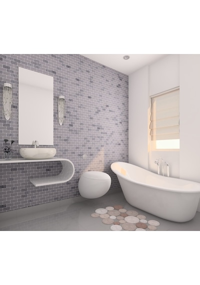 Tuqco Doğaltaş 5 X 10 Muğla B. -Gümüş Brick Eskitme Mermer Mozaik