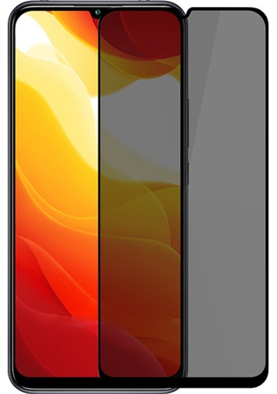 Xiaomi Mi 10 Lite 3D Full Privacy Gizlilik Tempered Cam Ekran Koruyucu Siyah