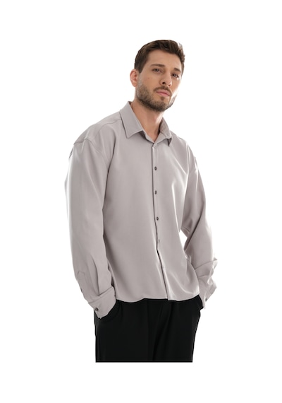 Redline Base Oversize Yumuşak Teri Emen Kolay Ütü Nefes Alan Erkek Gömlek Gri Redline Base Oversize Yumuşak Teri Emen Kolay Ütü Nefes Alan Erkek Gömlek Gri
