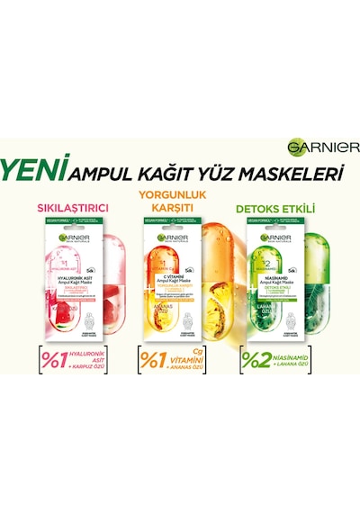 Garnier Niasinamid  Etkili Ampul Kağıt Maske