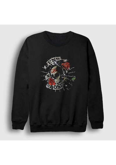 Presmono Unisex Gnr Guns N' Roses Sweatshirt Siyah