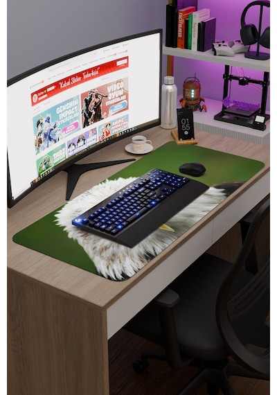 Kartal Kaymaz Dikişli Kauçuk Oyuncu Mousepad V1 - 90x40 Xxl Gaming Mouse Pad Fare Altlığı