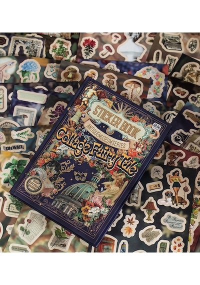 Vintage Tarz Sticker Defteri - Bullet Journal Ve Scrapbook İçin 45 Yaprak Çok Renkli