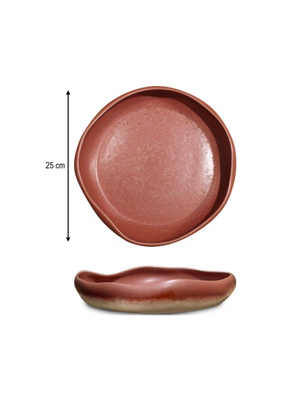 25 Cm Rosa Desenli Porselen Servis Ve Sunum Kasesi Beyaz