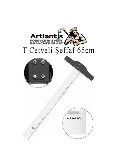 T Cetveli Şeffaf 65 Cm 1 Adet Plastik Mika T Cetveli Çizim Cetveli Mimarlık Mühendislik Öğrenci Tasarım Cetveli Şeffaf