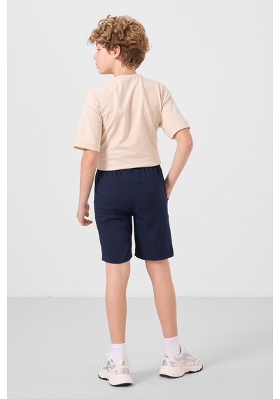 Bej-lacivert Pamuklu Oversize Fit Dokuma Hafif Esnek Chino Erkek Çocuk Şort Takım - 11277 Bej Bej-lacivert Pamuklu Oversize Fit Dokuma Hafif Esnek Chino Erkek Çocuk Şort Takım - 11277 Bej