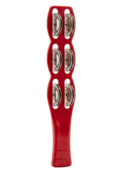 Temel Plastik Çubuk Tef 6 Zilli Kırmızı 26 Cm