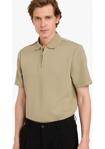 Defacto Regular Fıt Polo Yaka Kısa Kollu Polo Tişört D7227ax26spkh404 Haki-kh404