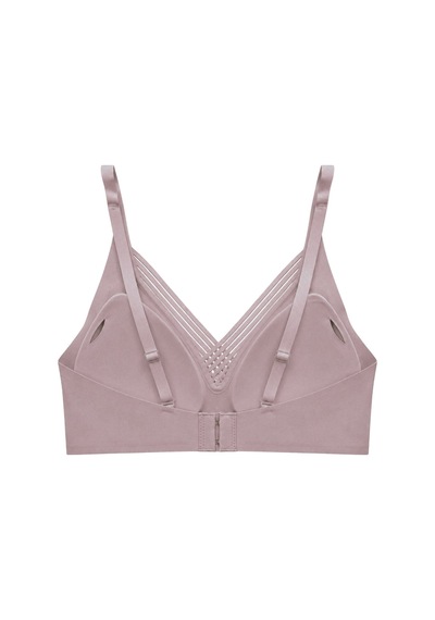 Cottonill Seamless Bra - Lucent Kahverengi Lazer Kesim Balensiz Ön Çapraz Şerit Detaylı Kadın Sütyen
