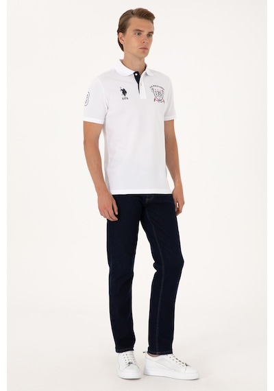 U.S. Polo Assn. Erkek Regular Fit Beyaz Polo Yaka Tişört 50299667-VR013
