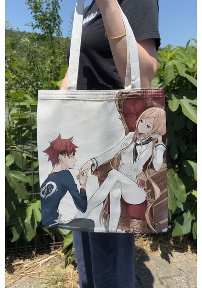 Zipzap Food Wars V4 Yazlık Kışlık Çift Taraflı Kanvas Baskı Bez Çanta Anime Çantası