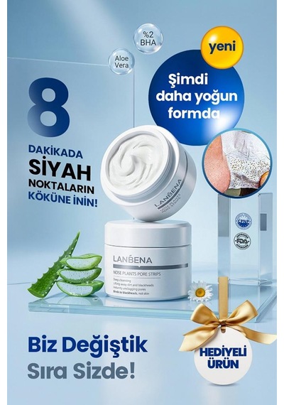 Lanbena Siyah Nokta Maskesi & 60 Adet Siyah Nokta Bandı Nose Plants