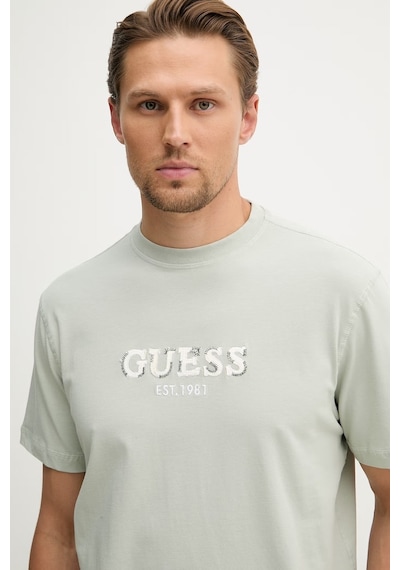 Guess M6gı16k3032k3032 Cn Ss Logo Con Erkek Tişört Yeşil