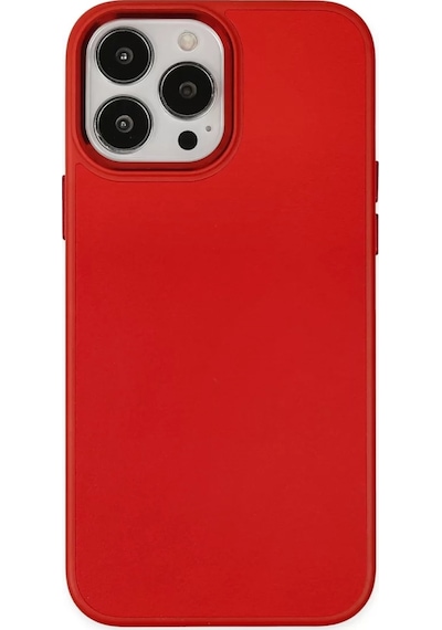 Newface Apple İphone 13 Pro Max Kılıf Asya Deri Silikon - Kırmızı