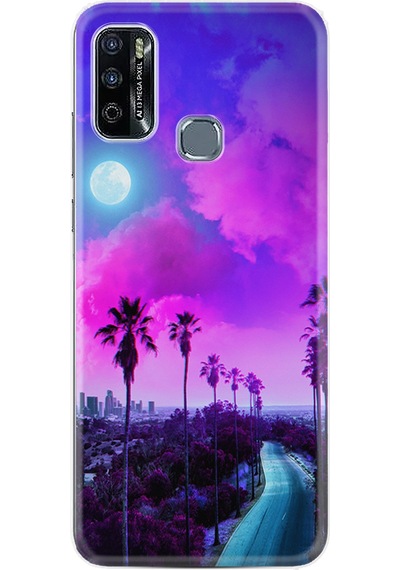 Infinix Hot 10 Play Kılıf Resimli Desenli Silikon Platinium Series Purple Way 1843