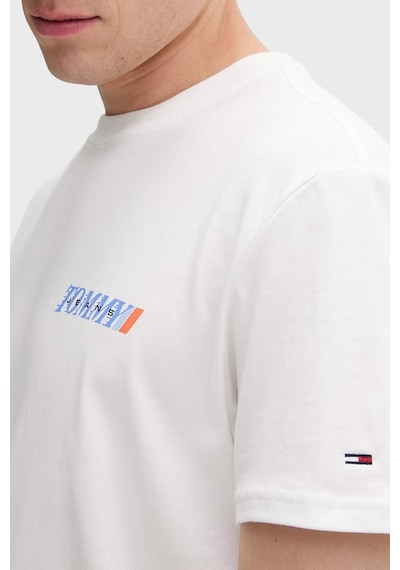 Tommy Jeans Pamuklu Sırt Baskılı Regular Fit Bisiklet Yaka T Shirt Erkek T Shirt Dm0dm22547 Ybl Beyaz