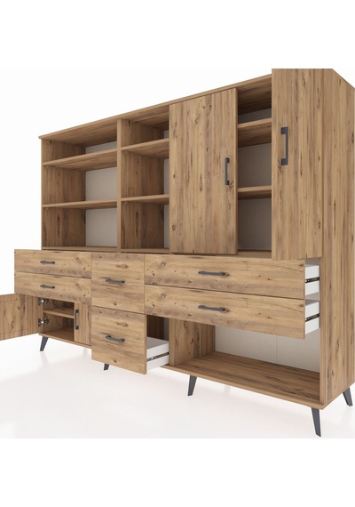 Hyperion Dolap 10 Raflı 6 Çekmeceli 4 Kapaklı 220x44x163 Çam-çam Çam-çam Hyperion Dolap 10 Raflı 6 Çekmeceli 4 Kapaklı 220x44x163 Çam-çam Çam-çam