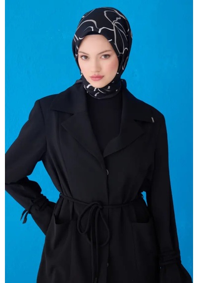 Belli Saf Twill İipek Eşarp 4113d Siyah