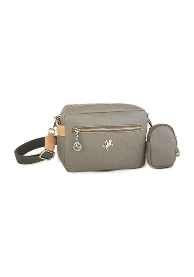Nas Bag Kadın Çapraz Çanta Mini Cüzdanlı Ayarlanabilir Askılı Yeşil Camel Gofraj Yeşil