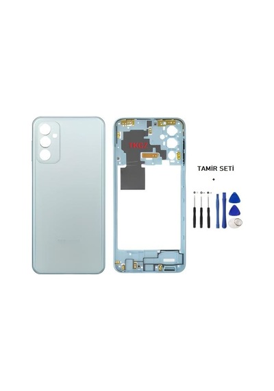 Samsung Galaxy Uyumlu M23 - Sm-m236 Full Kasa Arka Kapak Takım Mavi - Tamir Seti