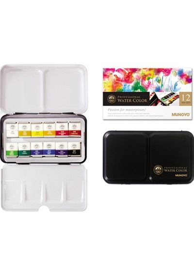 Mungyo Gallery Artists Watercolor Set 12 Renk Yarım Tablet Mwph-1