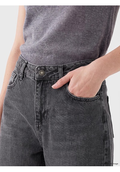 Lcw Jeans Gri Straight Fit Kadın Jean Pantolon