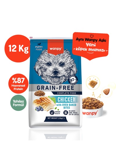 Wanpy Tahılsız Tavuklu Yavru Köpek Maması 12 Kg