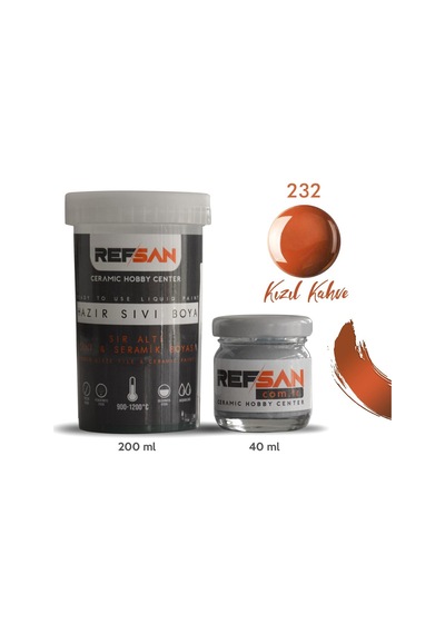 Hazır Çini ve Seramik Boyası 232 Kızıl Kahve 1 Kg