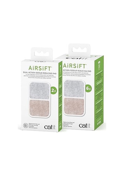 Airsift Çift Etkili Hava Temizleme Pedi, 6'lı Paket - Çöp Kutusu Kokularını Körfezde Tutmak İçin İki Ortam Filtresi 69733031