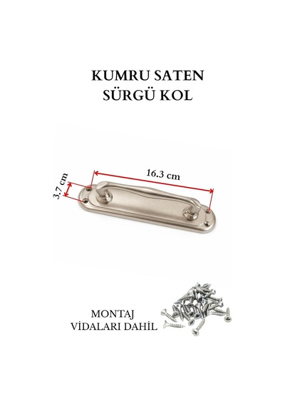 Kumru Sürgü Kapı Kolu, Kıvrık Çekme Kol, Saten, 16.3 Cm X 3.7 Cm, 2 Adet Saten, 16.3