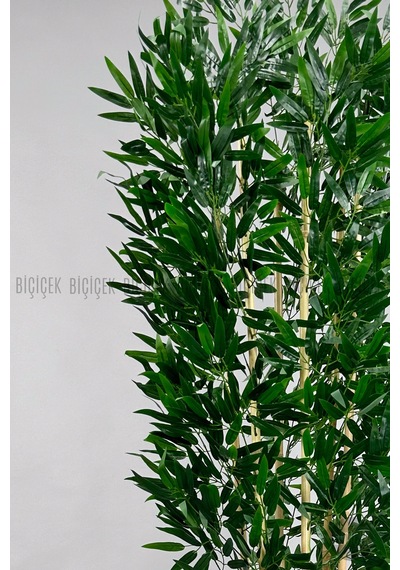 Yapay Bambu Ağacı 170cm Siyah Silver Metal Saksıda Siyah-silver