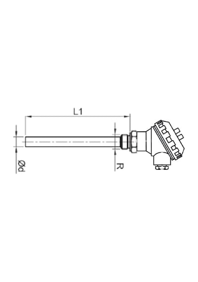 Kafalı Tip K Nicr-ni Termokupl 6x1100mm