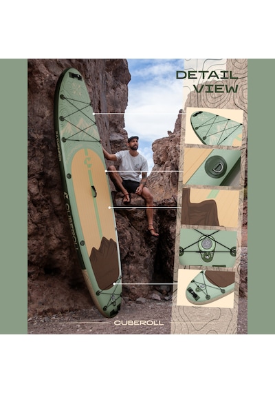 Cuberoll Pathfinder Green 351x89x15 Cm Şişme Stand Up Paddle Board Sup Seti 225 Kg