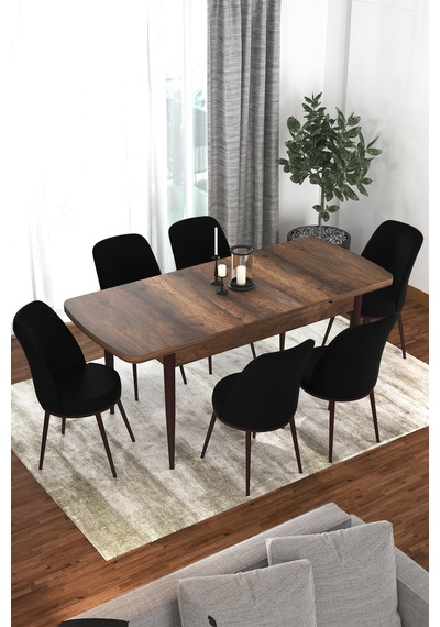 Canisa Concept Kor Serisi 70x114 Açılabilir Mutfak Masası Takımı Barok Desen Masa 6 Siyah Sandalye Masa Barok Sandalyeler Siyah Canisa Concept Kor Serisi 70x114 Açılabilir Mutfak Masası Takımı Barok Desen Masa 6 Siyah Sandalye Masa Barok Sandalyeler Siyah