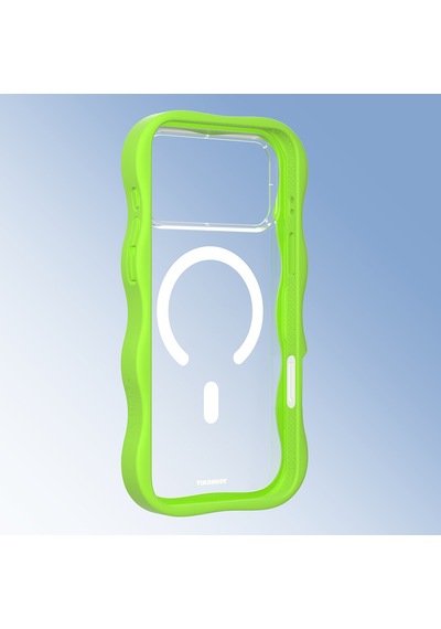 Apple Uyumlu iPhone 17 Pro Max  Kılıf M-safe Şarj Özellikli Youngkit Wave Clear Serisi Kapak Yeşil Yeşil