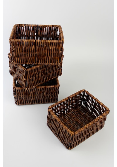 5 Li Rattan Bölmeli Organizer Kutu
