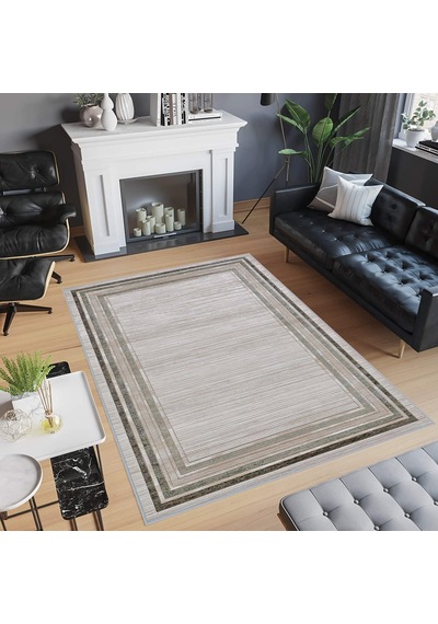 Rovigo Home Dijital Baskı Yıkanabilir Kaymaz Taban Salon Halısı Rvg0513 Bej