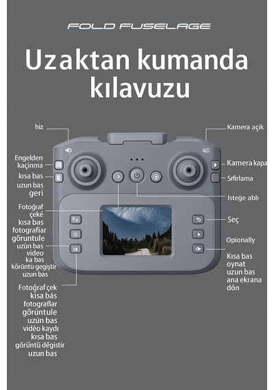 Ekranlı Kumandalı 2k Kameralı Akıllı Drone - Uzun Menzilli,