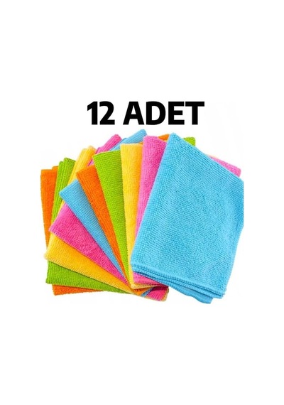 Tr 12 Adet Mikrofiber Bez Genel Temizlik Bezi Çok Amaçlı Toz Bezi