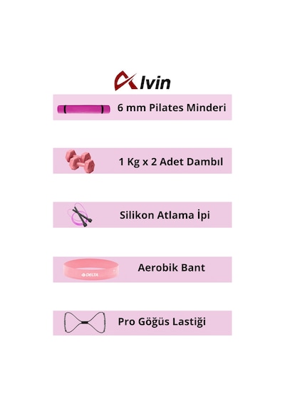 Evde Pilates Deneyimini Yükseltin: Tüm İhtiyaçlarınızı Karşılayan Pilates Seti Beyaz - Pembe