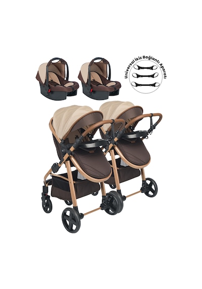 Baby Home 950 Ayrılıp Birleşebilen Travel Sistem İkiz Bebek Arabası