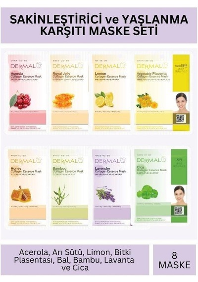 Dermal Ve Sakinleştirici Kolajen Maske Seti 23gr X 8adet