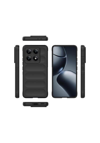 Xiaomi 14t Pro Kılıf Esnek Tpu Oyuklu Arka Yüzey Tasarımlı Zore Etnik Silikon Kapak Lacivert