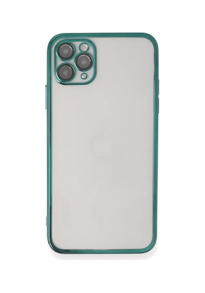Apple iPhone Uyumlu 11 Pro Max Kılıf Lensli Silikon - Yeşil Çok Renkli
