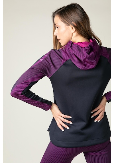 Maraton Active Slimfit Kadın Kapşonlu Uzun Kol Spor Lacivert Tracktop 815015-lacivert