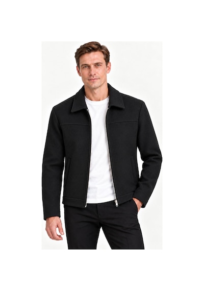Classics Men Claassics Men Erkek Oversize Kısa Kaşe Kaban Ceket - 7794 Siyah