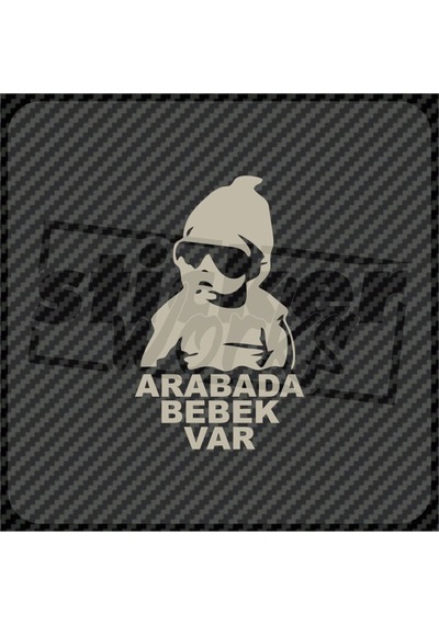 Arabada Bebek Var Sticker Krem Rengi