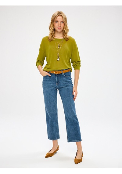 Faik Sönmez Mom Fit Beş Cep Elastanlı Jean Pantolon W27jpn009 Uw27jpn00927 İndigo